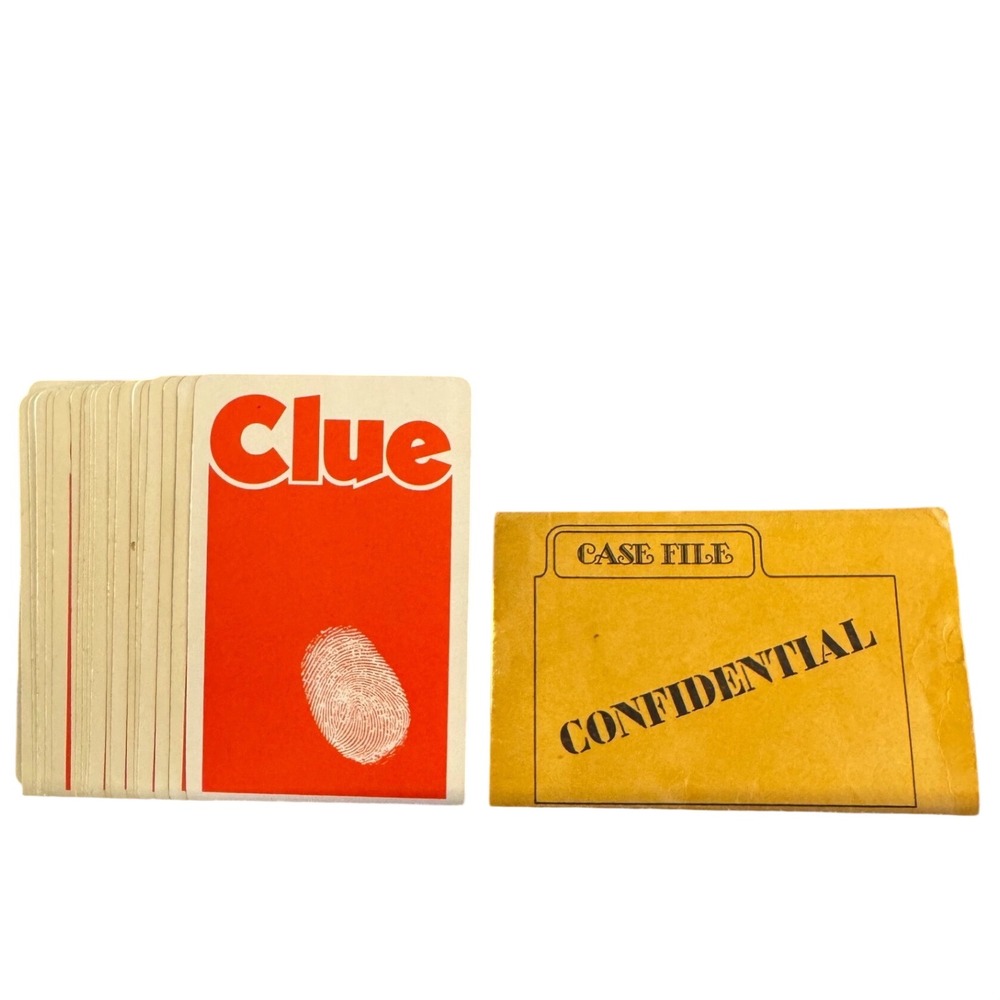 Parker Brothers Clue Replacement Cards Vintage 1972 Case File Envelope Mystery